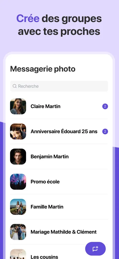 Groupes créés avec ses proches
